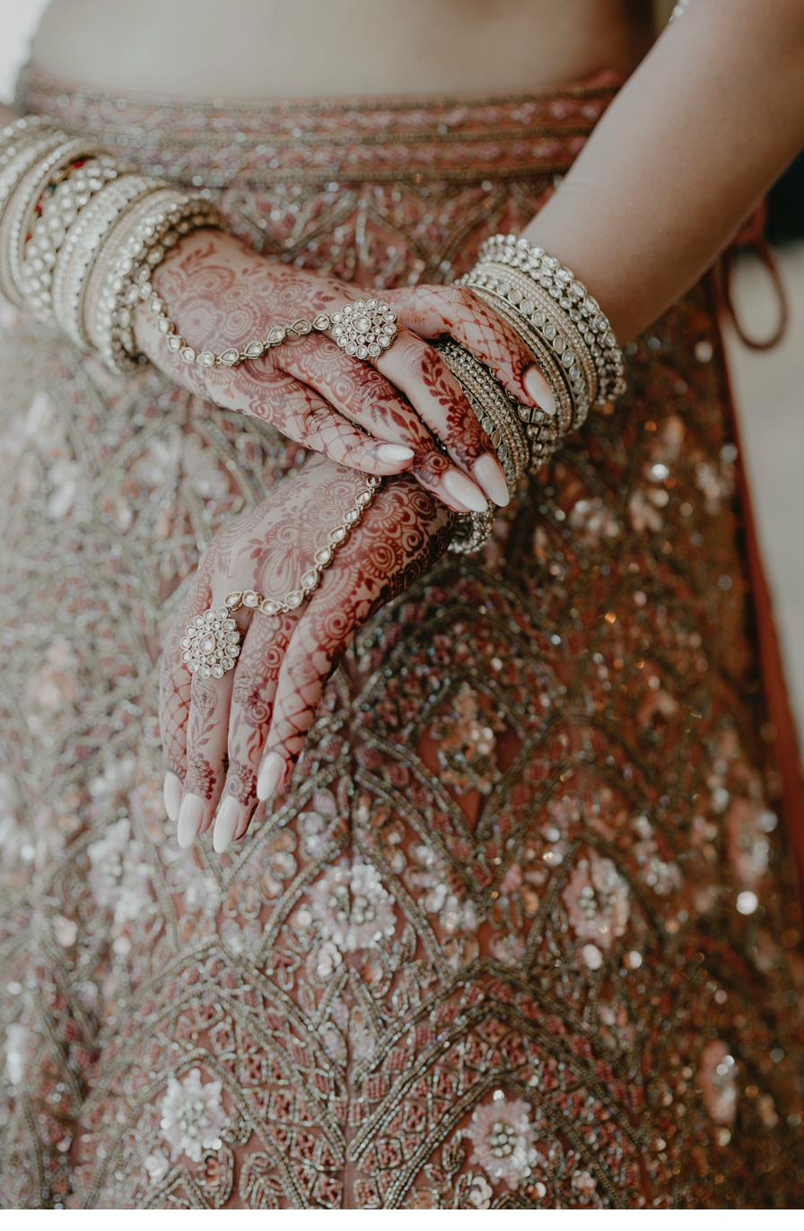 Indian bridal mehndi detail, KZN wedding photography by Bridaltech